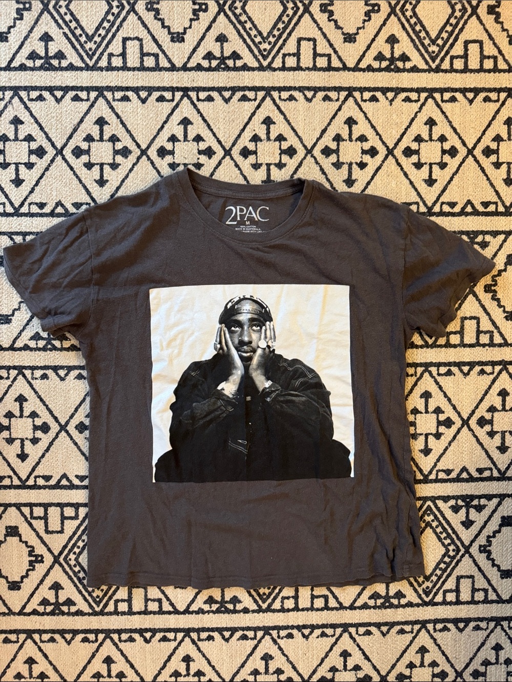 2PAC Black Short-Sleeve Photo Print Tee